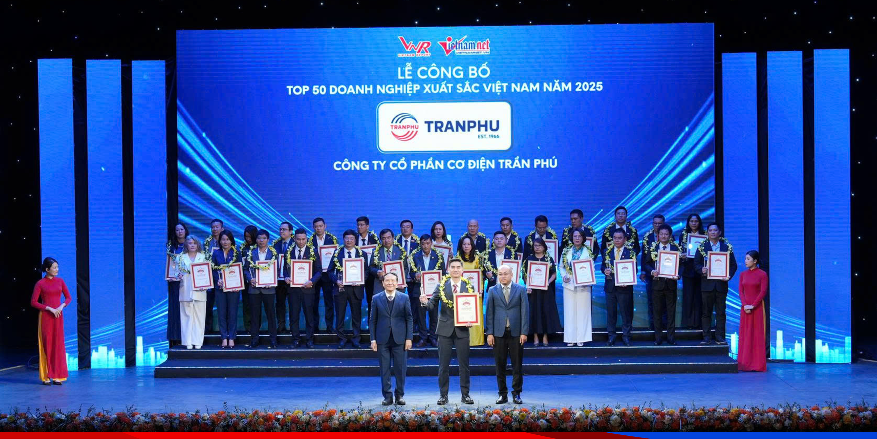 TRẦN PHÚ – TRAFUCO TIẾP TỤC ĐƯỢC VINH DANH TRONG TOP 500 DOANH NGHIỆP LỚN NHẤT VIỆT NĂM 2025