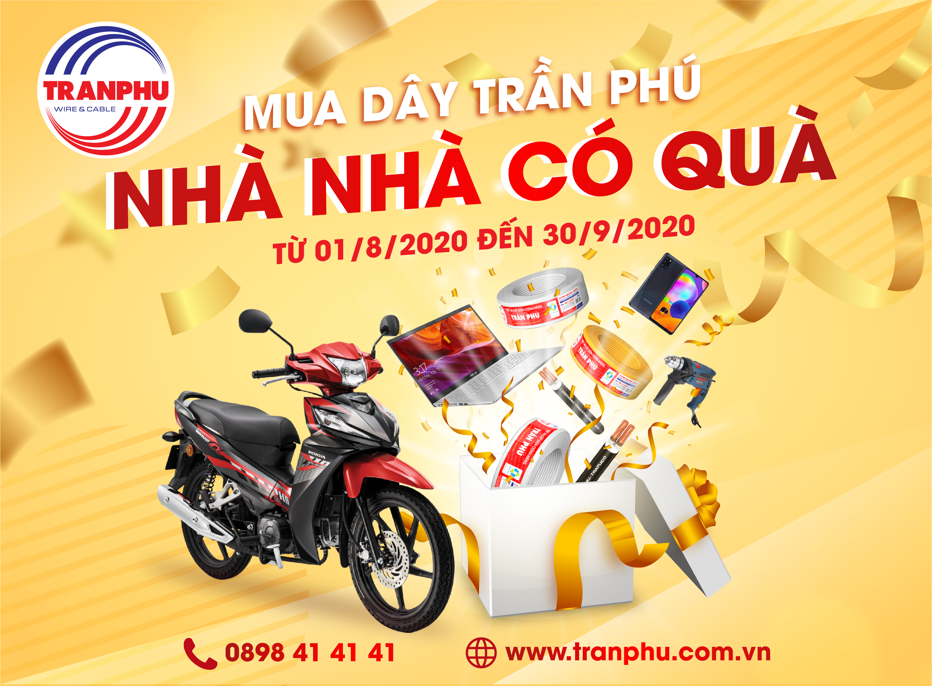 Chương trình khuyến mại 8/2020:  “MUA DÂY TRẦN PHÚ – NHÀ NHÀ CÓ QUÀ”