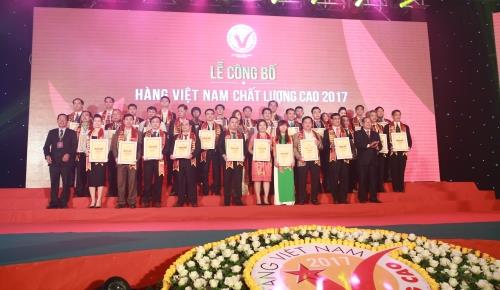 Dây và cáp điện Trần Phú tự hào được công nhận là hàng Việt Nam chất lượng cao năm 2017