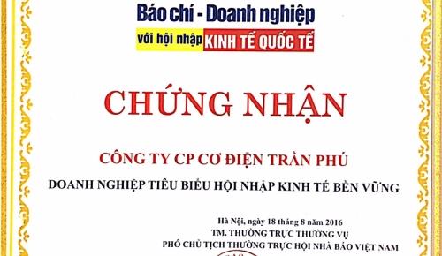 CTCP Cơ điện Trần Phú - Doanh nghiệp tiêu biểu hội nhập KT quốc tế