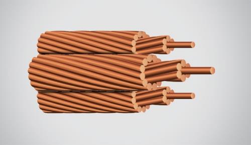 Bare copper conductor